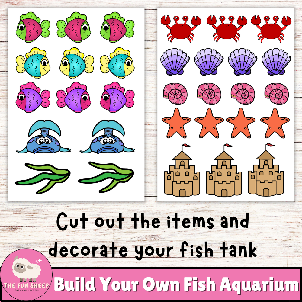 Build Your Own Fish Aquarium Cut and Past Activity for Kids Fish