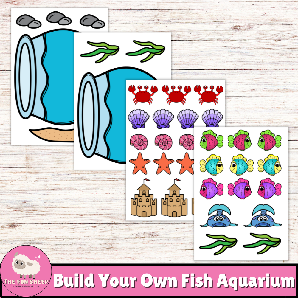 Build Your Own Fish Aquarium Cut and Past Activity for Kids Fish