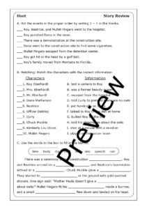 Carl Hiaasen "Hoot" worksheets | Made By Teachers