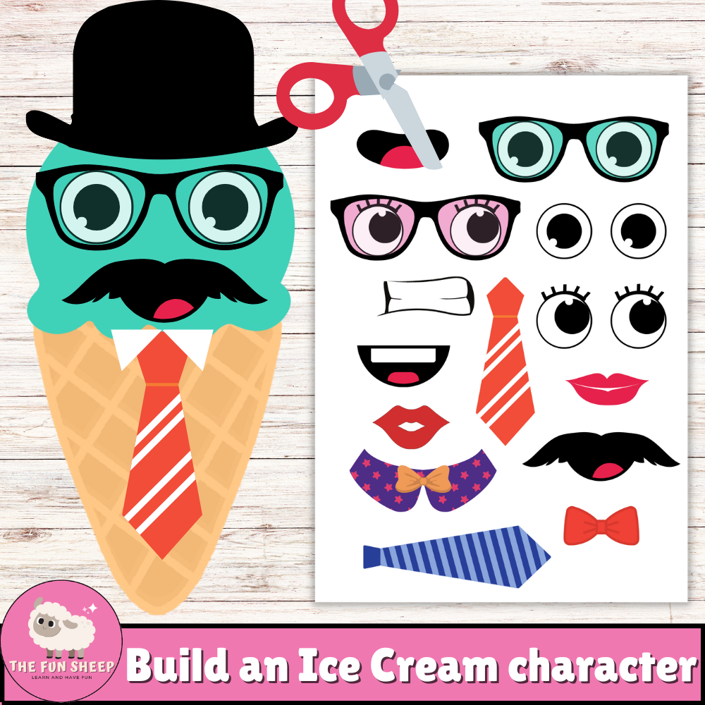 Build an Ice Cream character | Build an Ice Cream Activity - Summer Craft