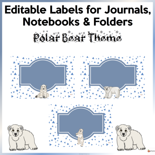 Polar Bear Theme Decor Bundle Name Tags and Labels Editable | Made By ...