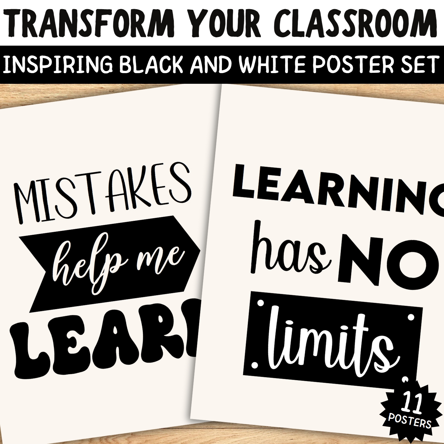 Empower Your Classroom with our Educational Poster Collection Black