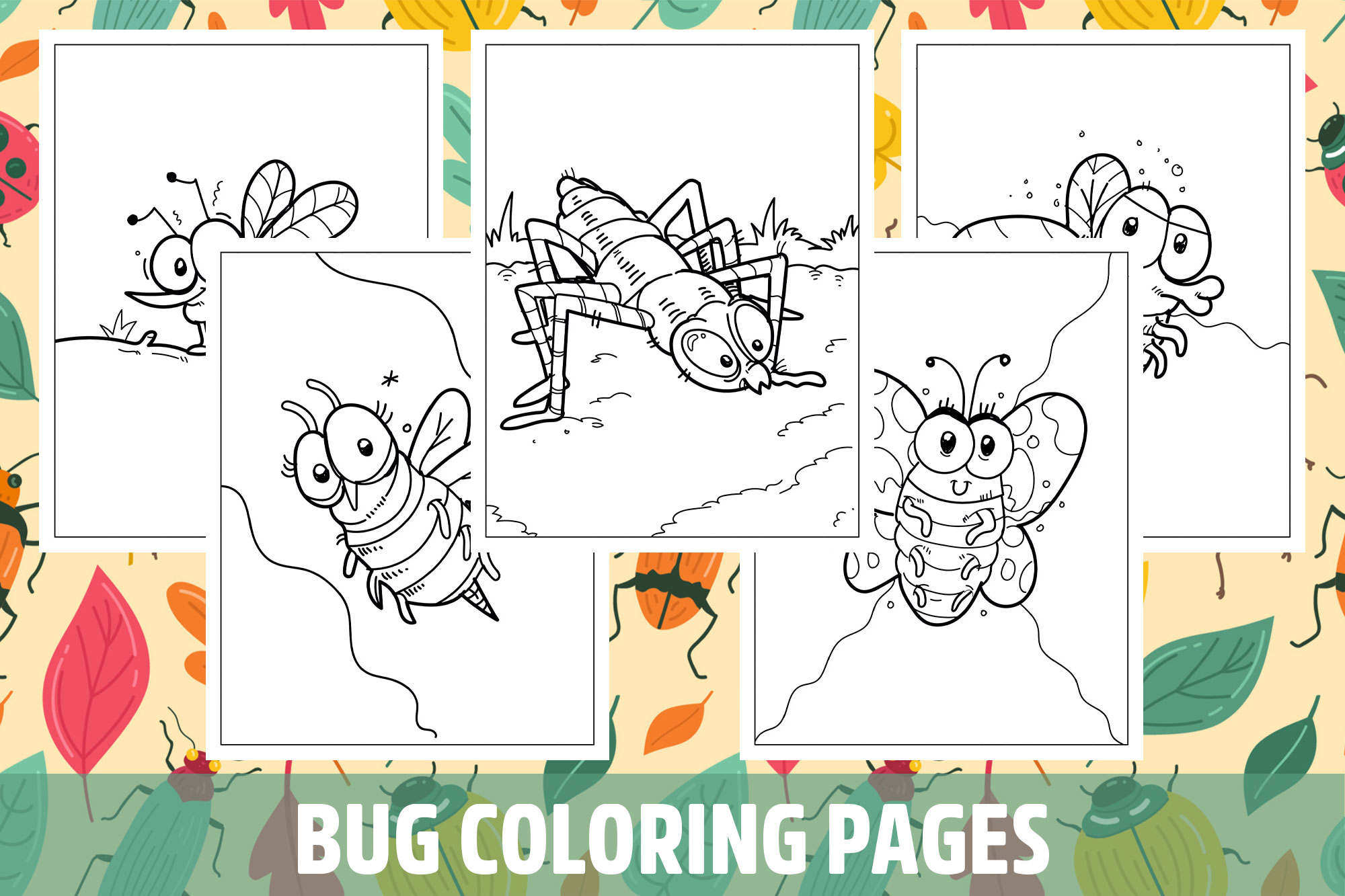Bug Coloring Pages for Kids, Girls, Boys, Teens Birthday School