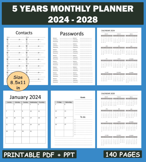 5-years-monthly-planner-2024-2028-at-a-glance-5-year-calendar-planner