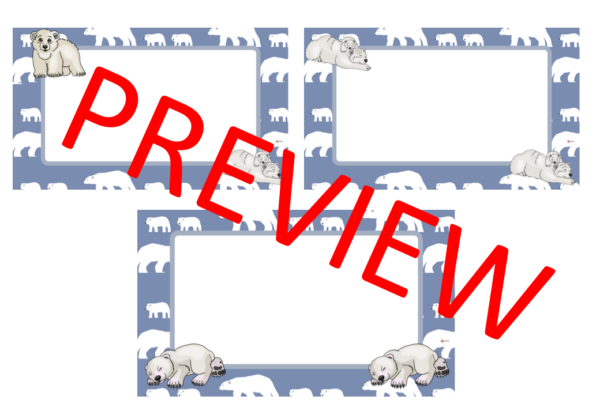 Polar Bear Theme Student and Desk Name Tags Bundle Editable | Made By ...