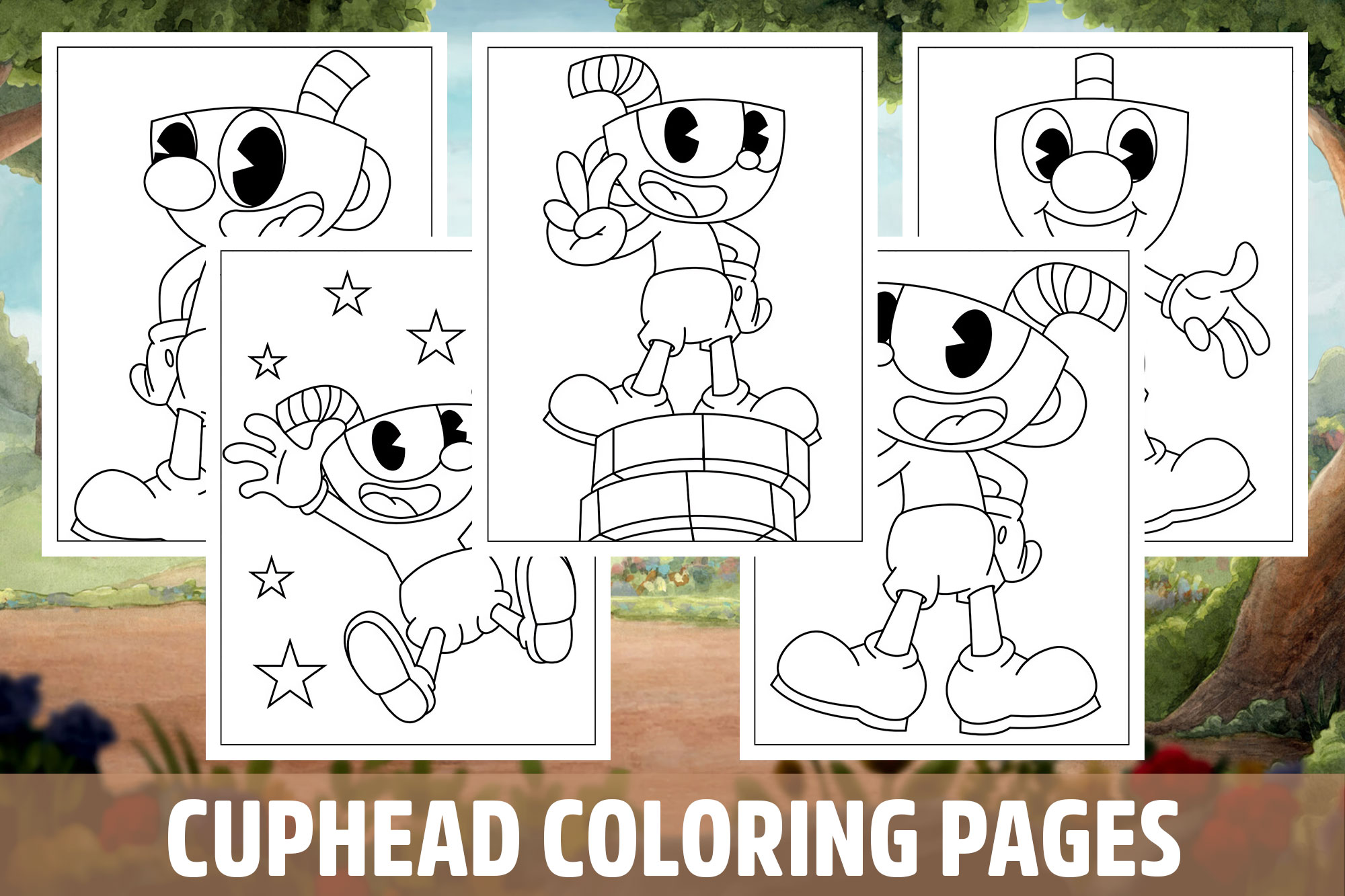 Cuphead Coloring Pages for Kids, Girls, Boys, Teens Birthday School ...