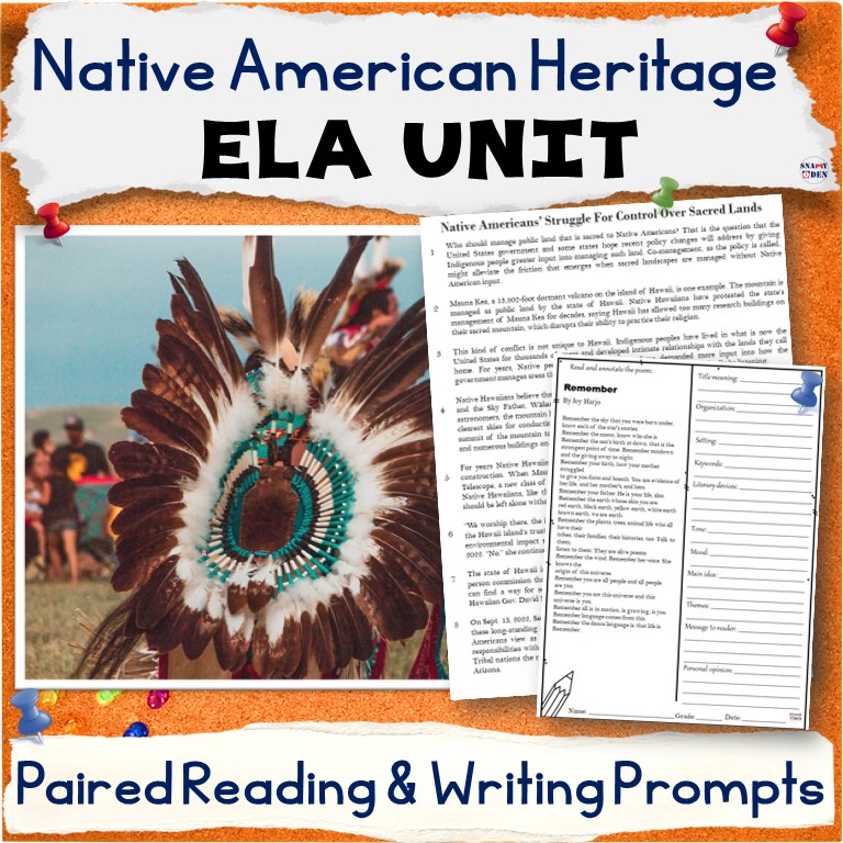National Native American Heritage Month Unit Middle School - Print and Digital