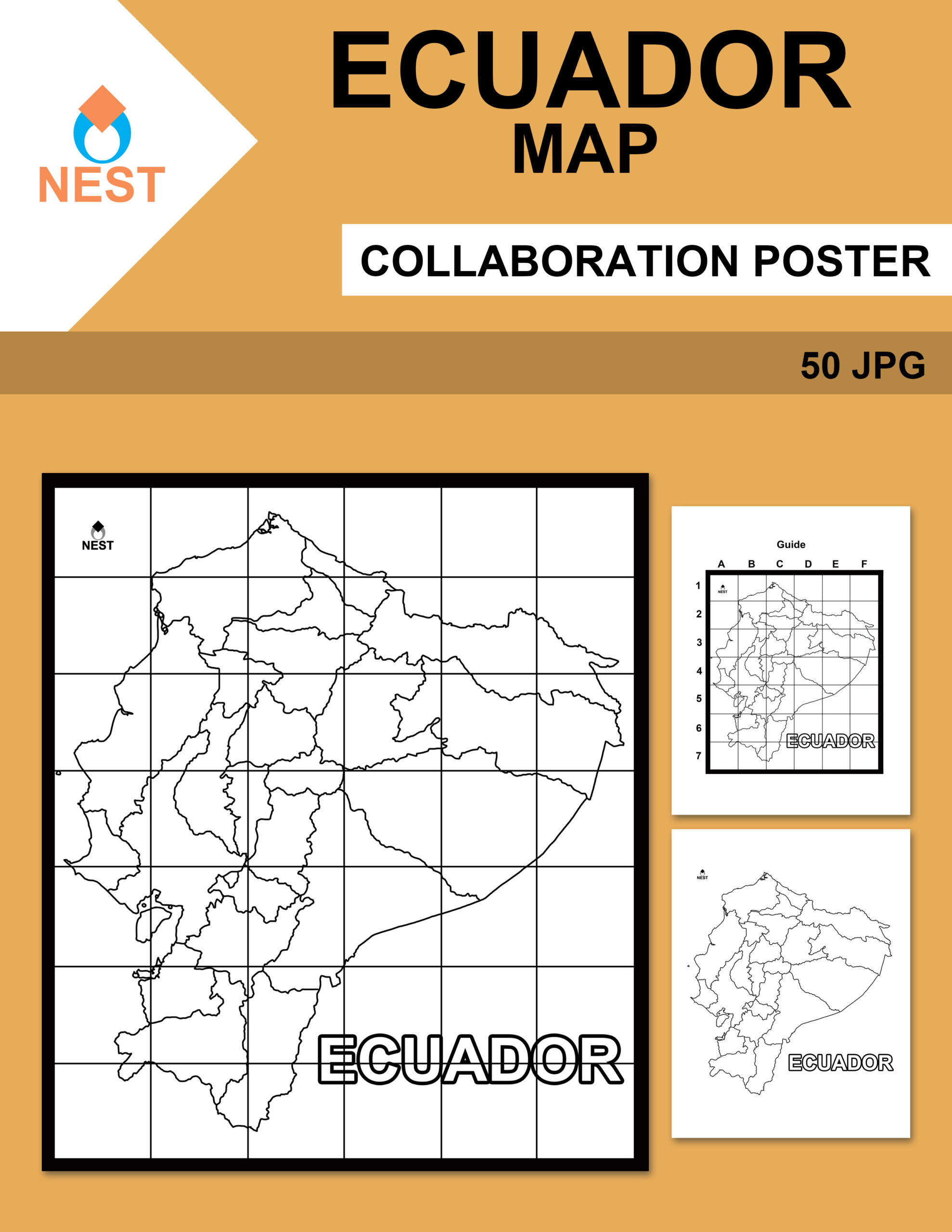 Ecuador Map Collaboration Poster