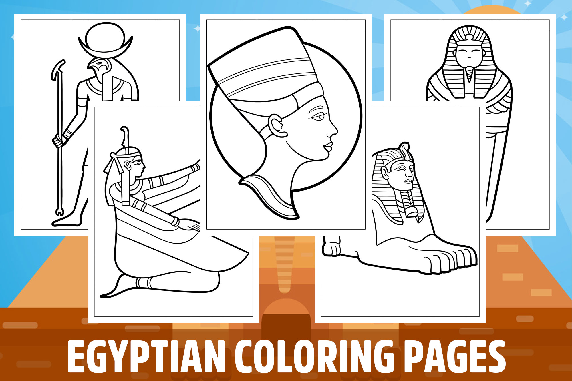Egyptian Coloring Pages for Kids, Girls, Boys, Teens Birthday School ...