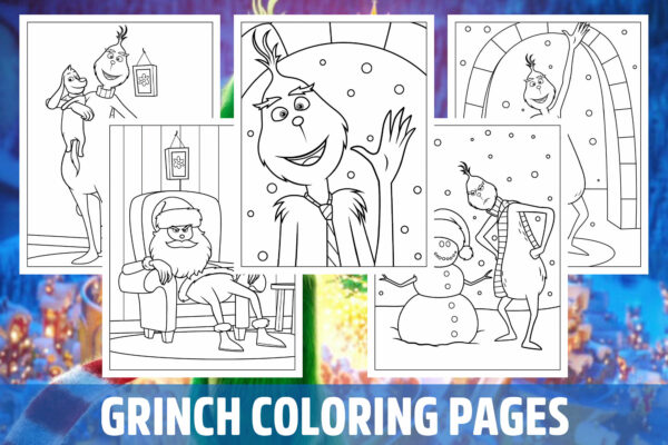 Grinch Coloring Pages for Kids, Girls, Boys, Teens Birthday School ...