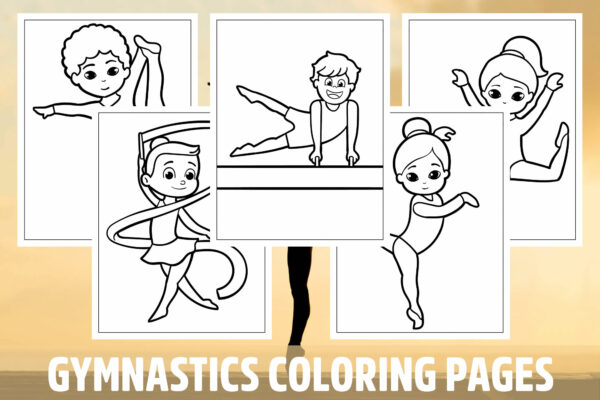 Gymnastics Coloring Pages for Kids, Girls, Boys, Teens Birthday School ...