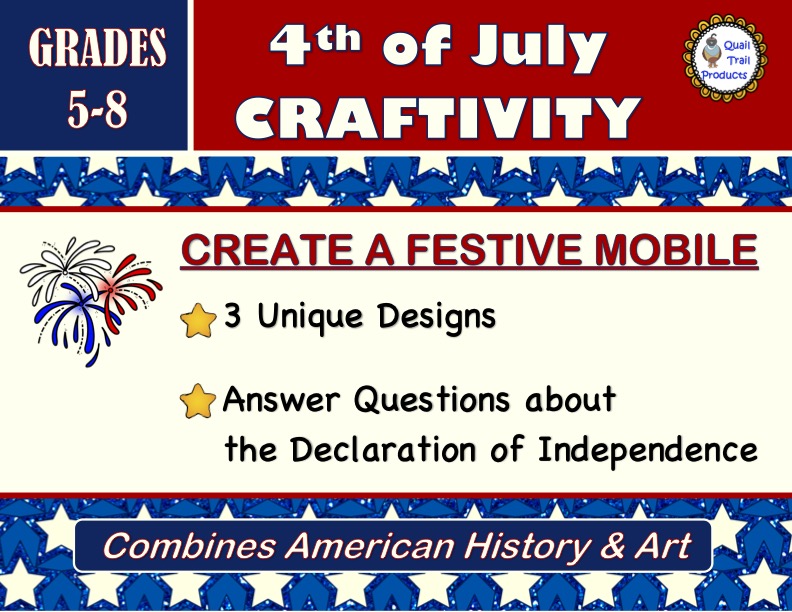 4th of July American History Craftivity