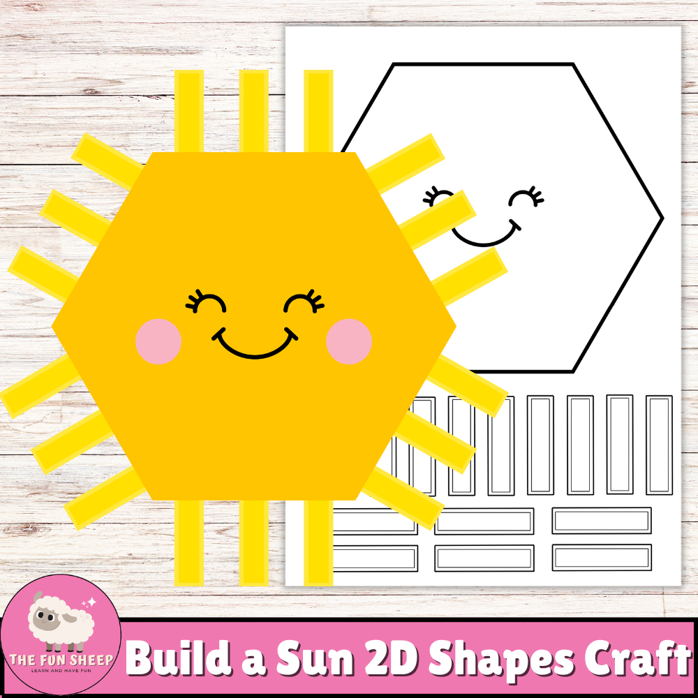 Build a Sun 2D Shapes Craft Geometry Math Activity Summer Bulletin
