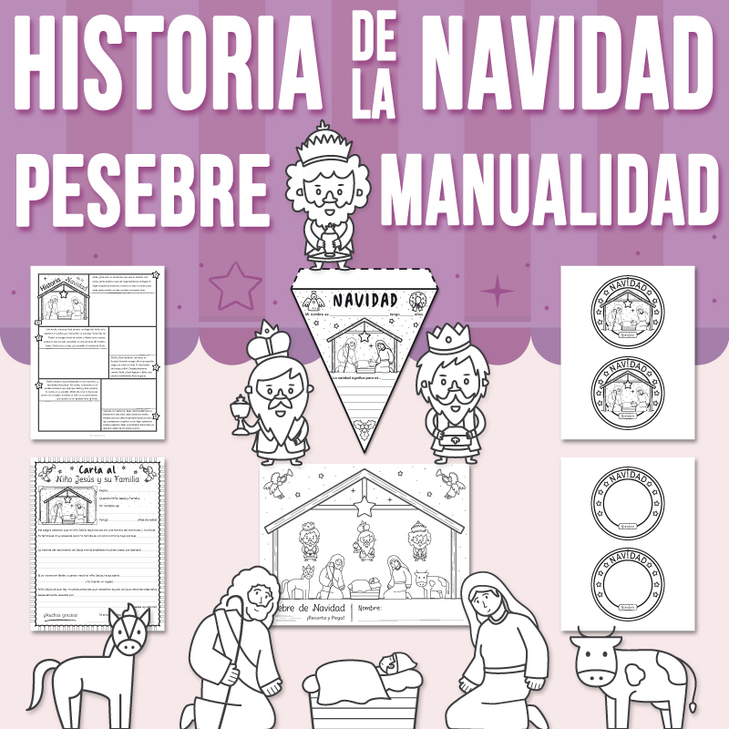 Historia de la Navidad Pesebre Manualidad