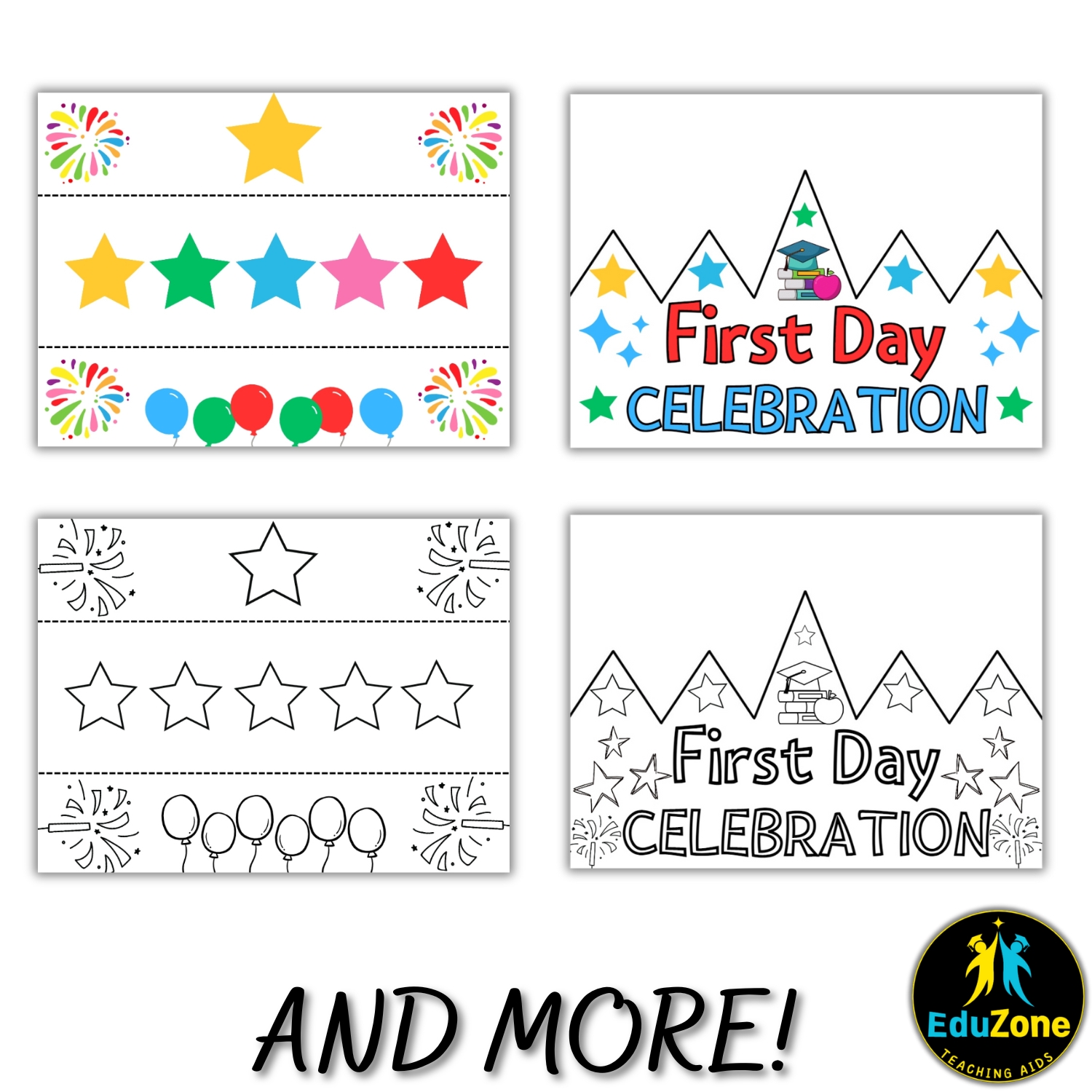 Colorful or Colorable Cut Out Crowns for Grades 1-5 for the First Day ...