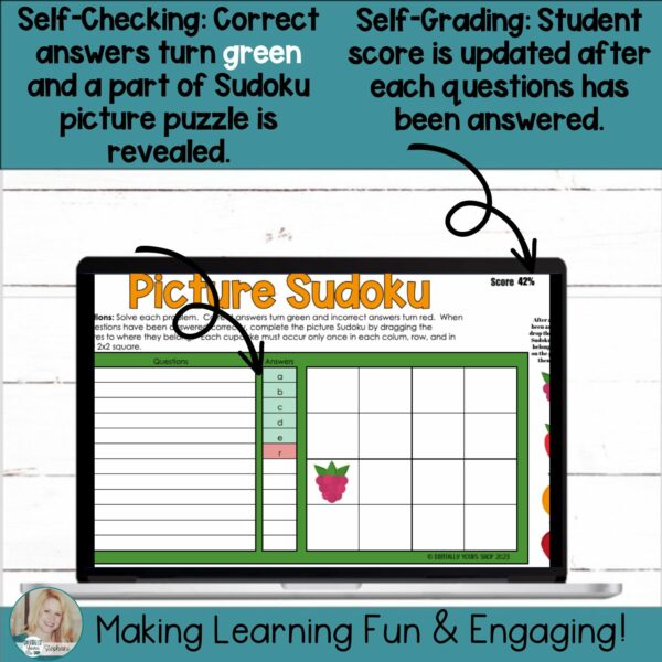Editable Customizable Self-Checking Template Digital Activity Picture ...
