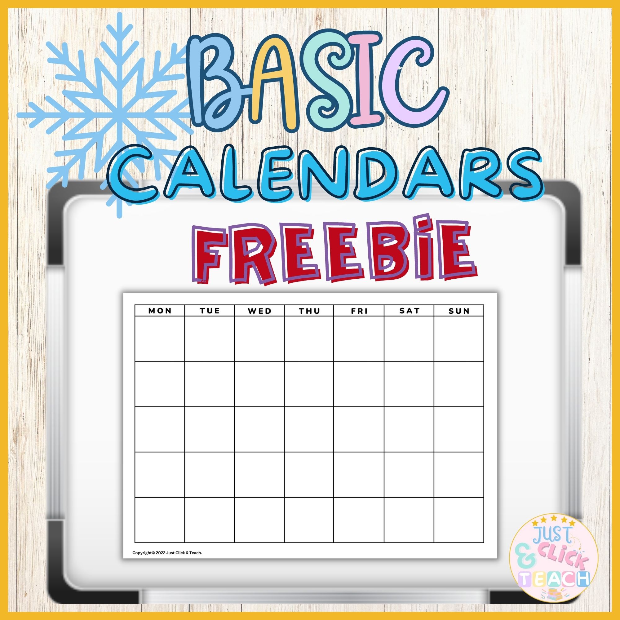 Basic A3 monthly calendars sunday- monday- sun and mon begins | Made By ...