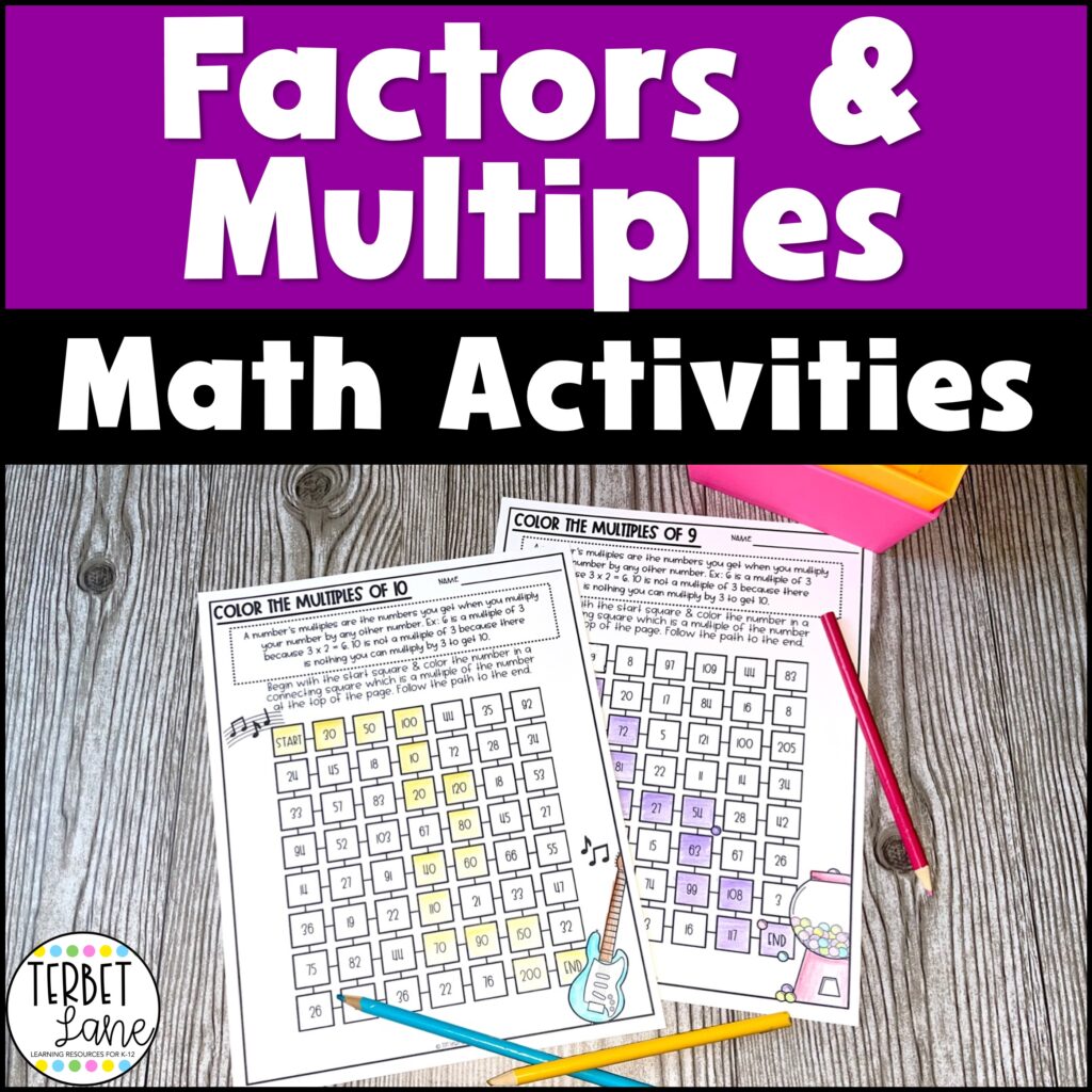 Factors and Multiples Activity Pages Made By Teachers