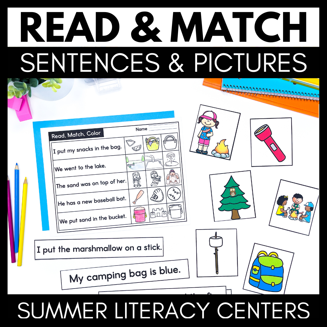 Reading Comprehension Sentence & Picture Matching Activities for