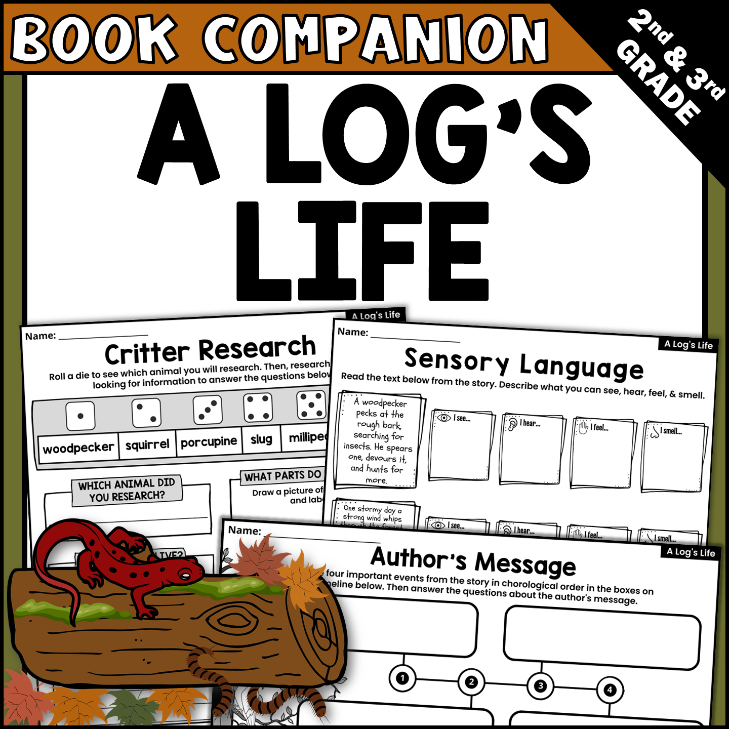 A Log's Life Read Aloud Book Companion Activities for IRA