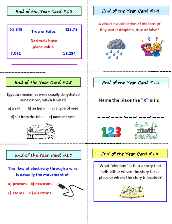 End of the Year Activity Cards WITH Lesson Plan (36 Cards PLUS Lesson ...