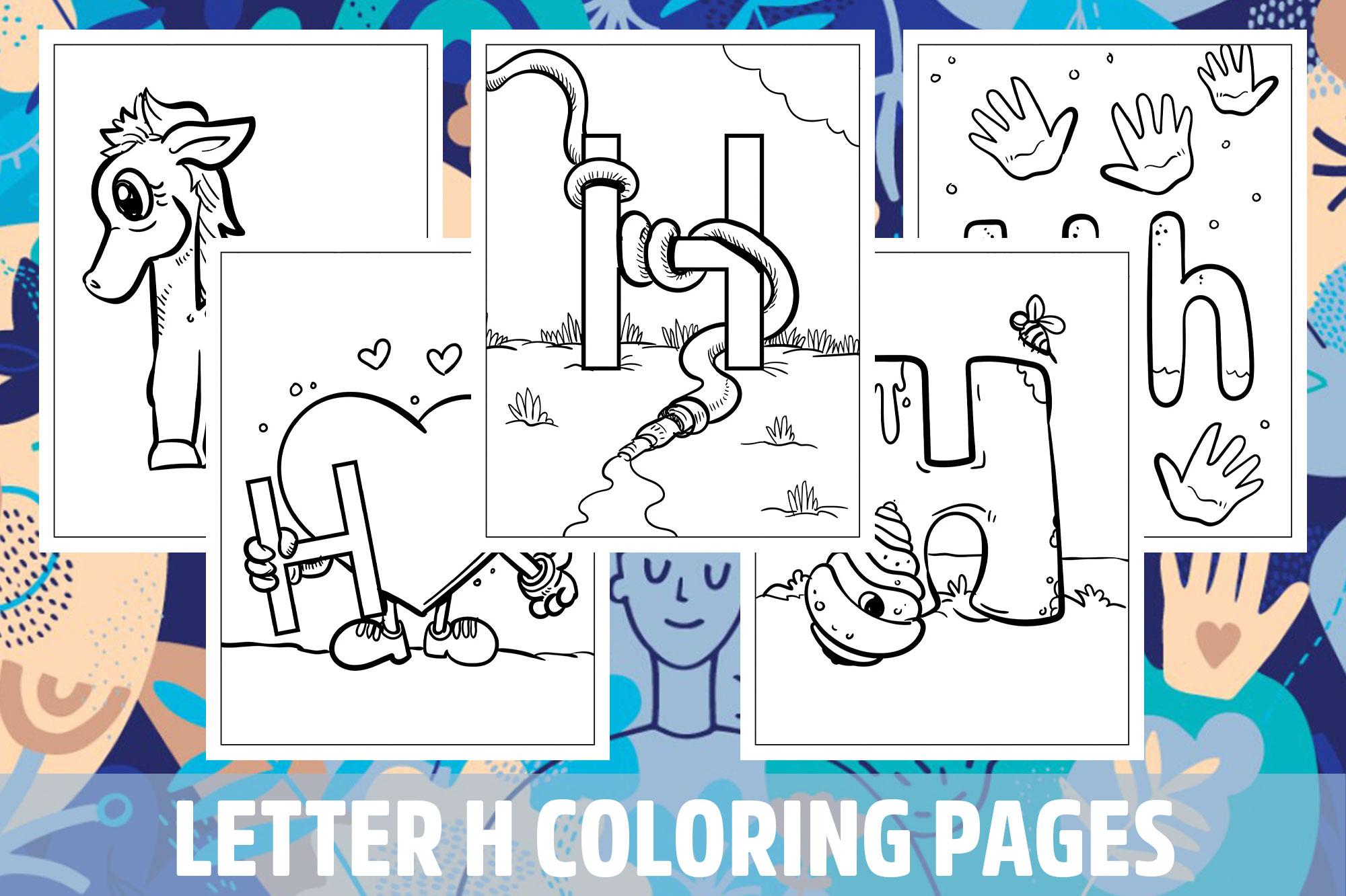 Letter H Coloring Pages for Kids, Girls, Boys, Teens Birthday School