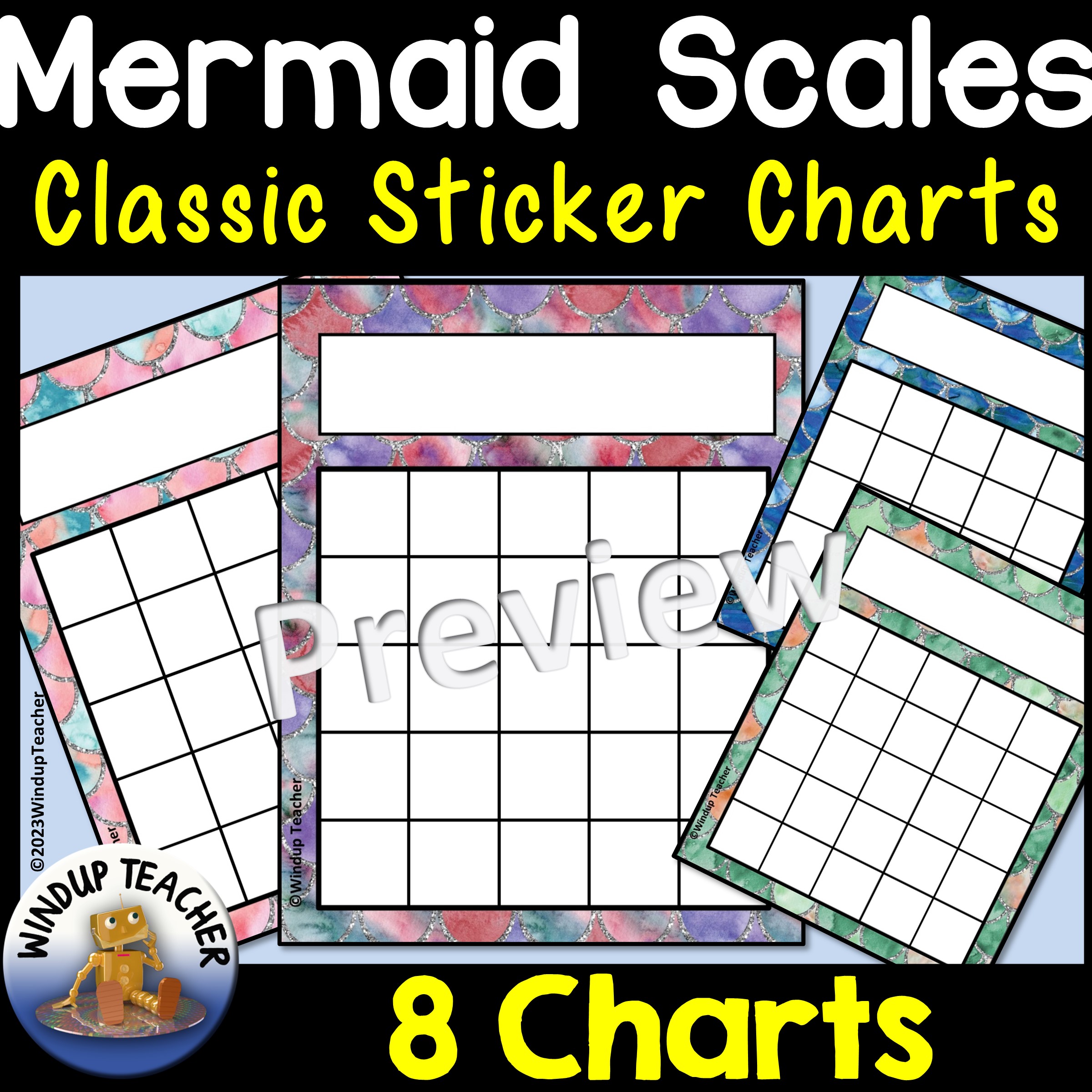 Mermaid Scales Classic Sticker Charts