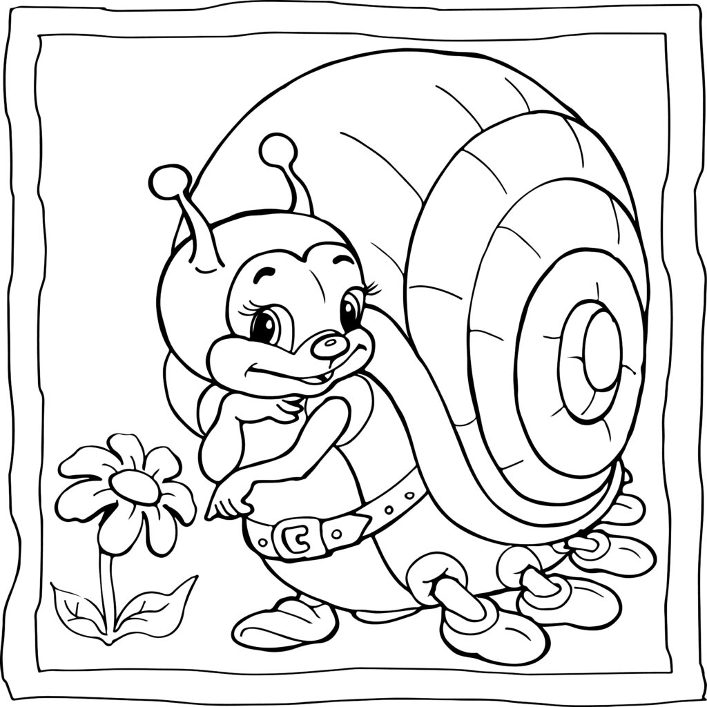 Snail Coloring Book Easy and Fun Snails Coloring Pages for Kids