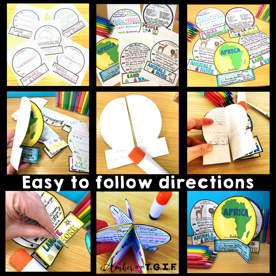Continents Research Social Studies Craft | Continents Printable Project ...
