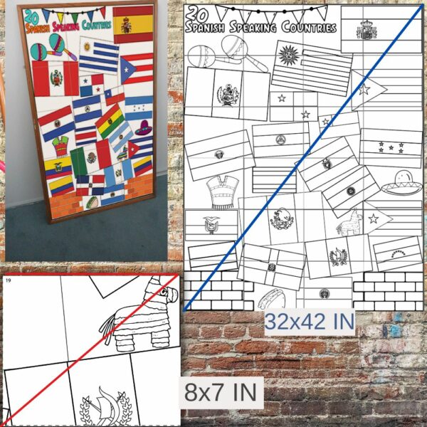 Hispanic Heritage Collaborative Flags Mural Project | Made By Teachers
