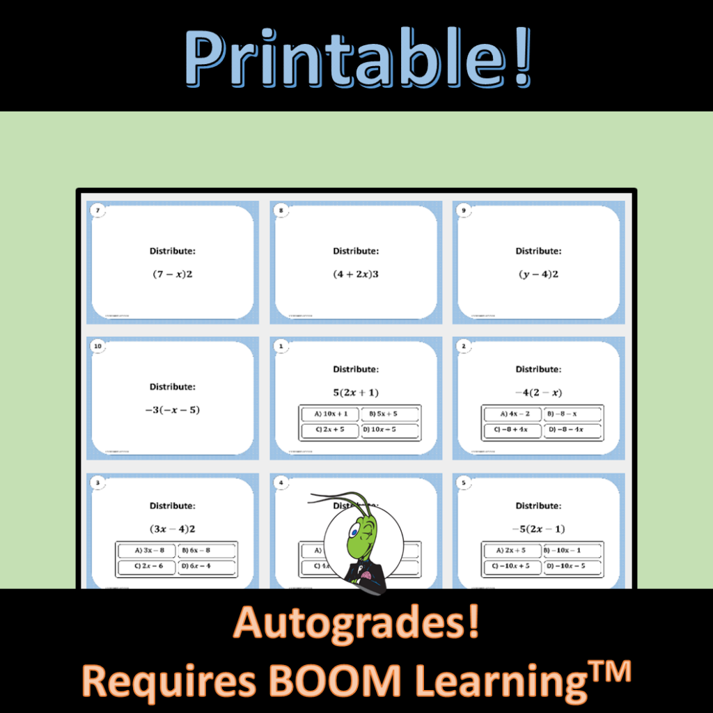 Distributive Property 2 Boom Digital Task Cards | Made By Teachers