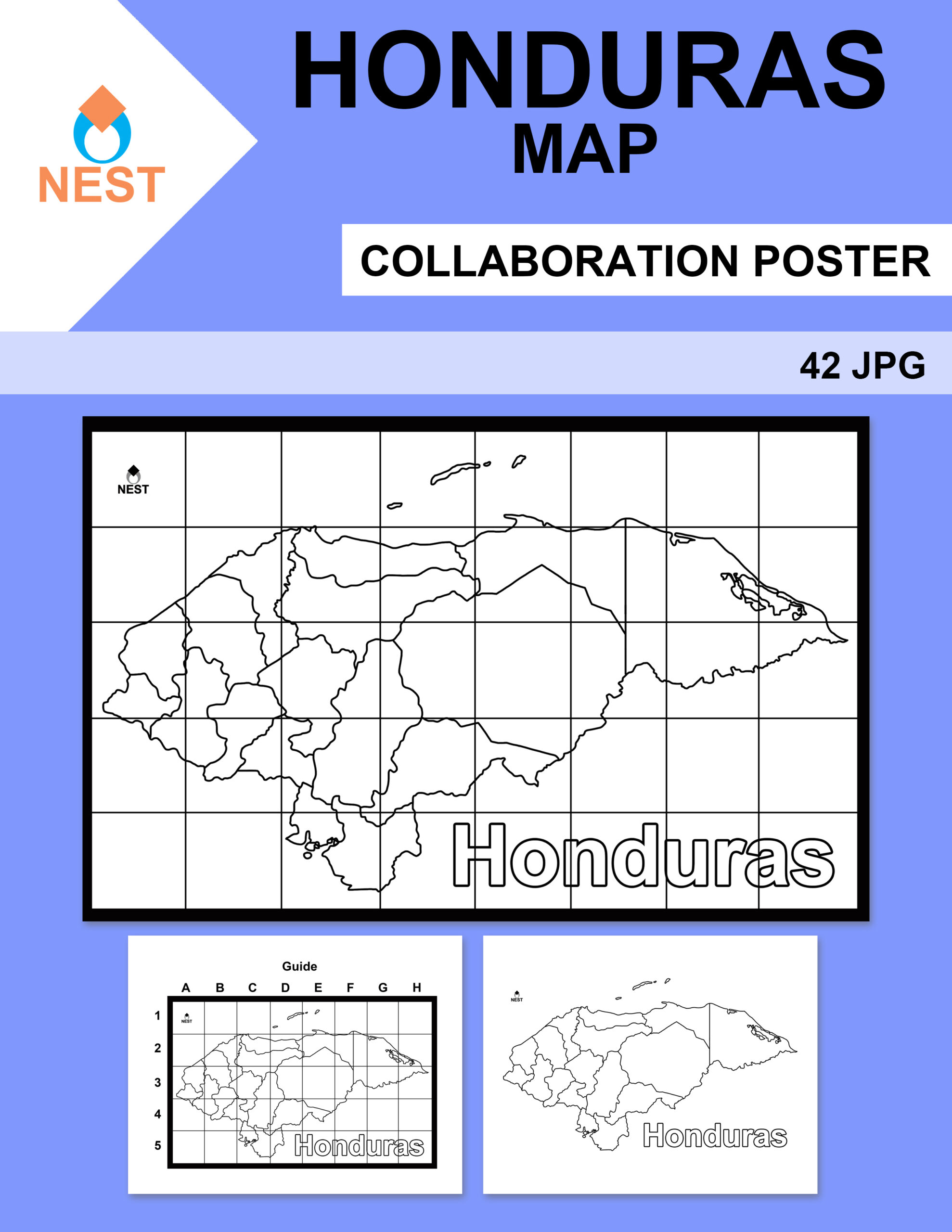 Honduras Map Collaboration Poster