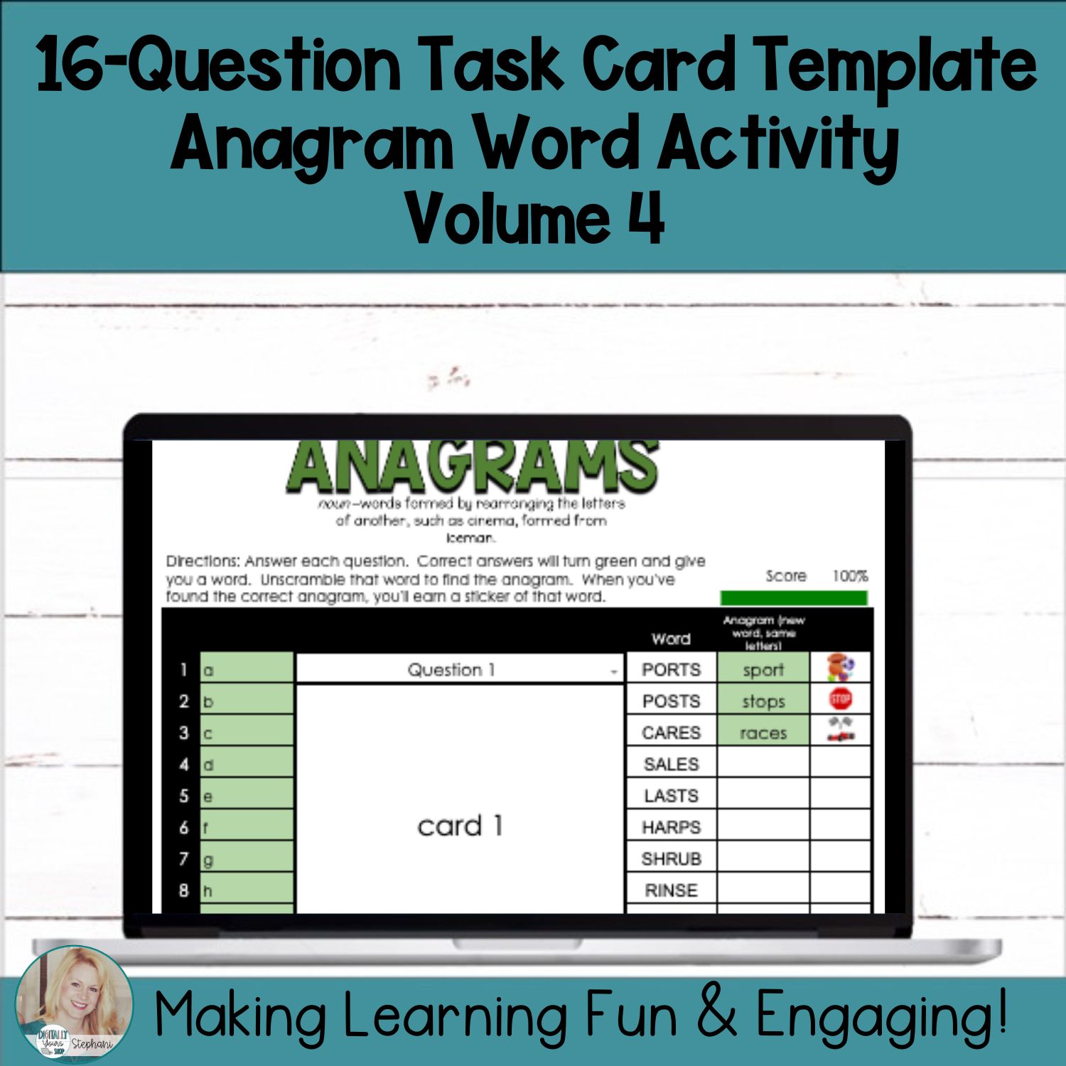 Editable Self-Checking Task Card Template - Digital Resource Vol. 1 ...
