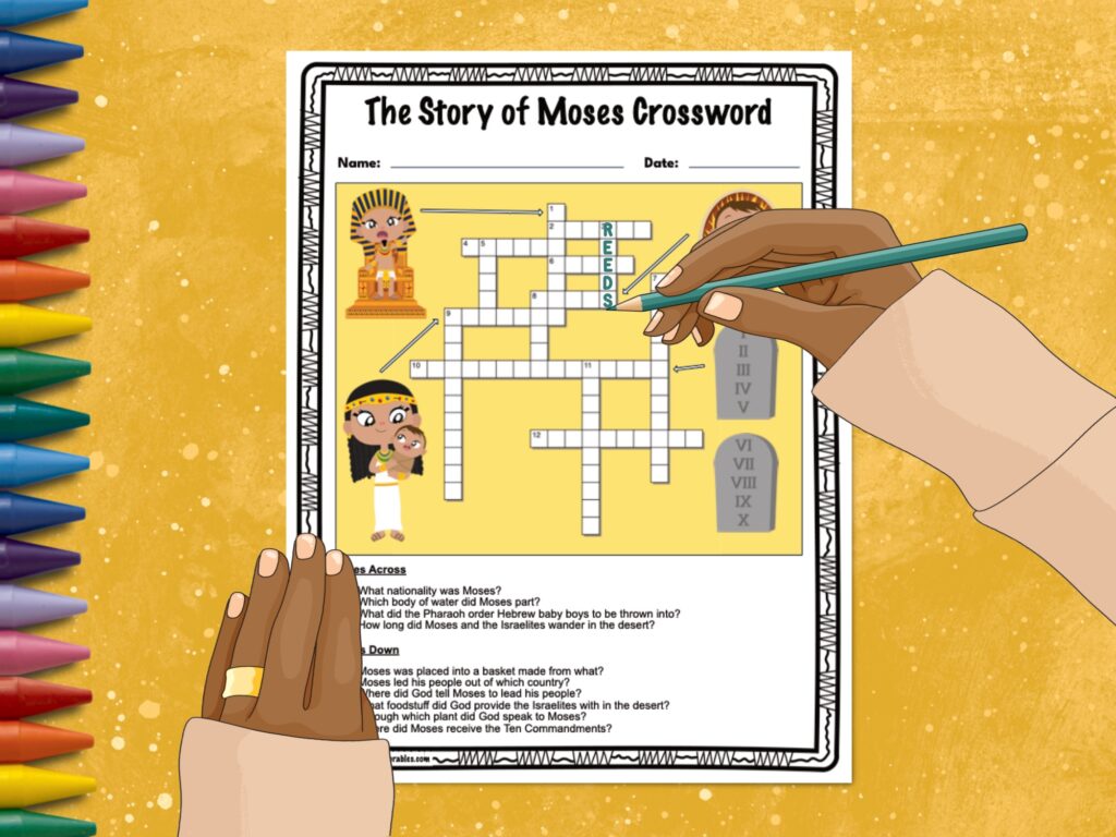 The Story of Moses Crossword Puzzle Printable Made By Teachers