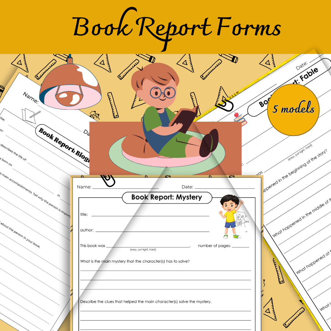 Book Report Forms Fiction Non fiction Biography Mystery Fable