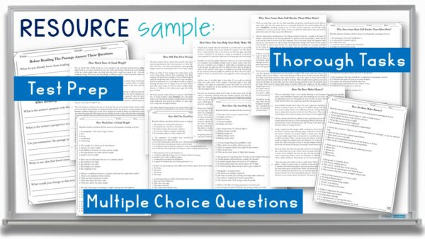 Fun Reading Comprehension Passages and MCQ Middle School Test Prep ...