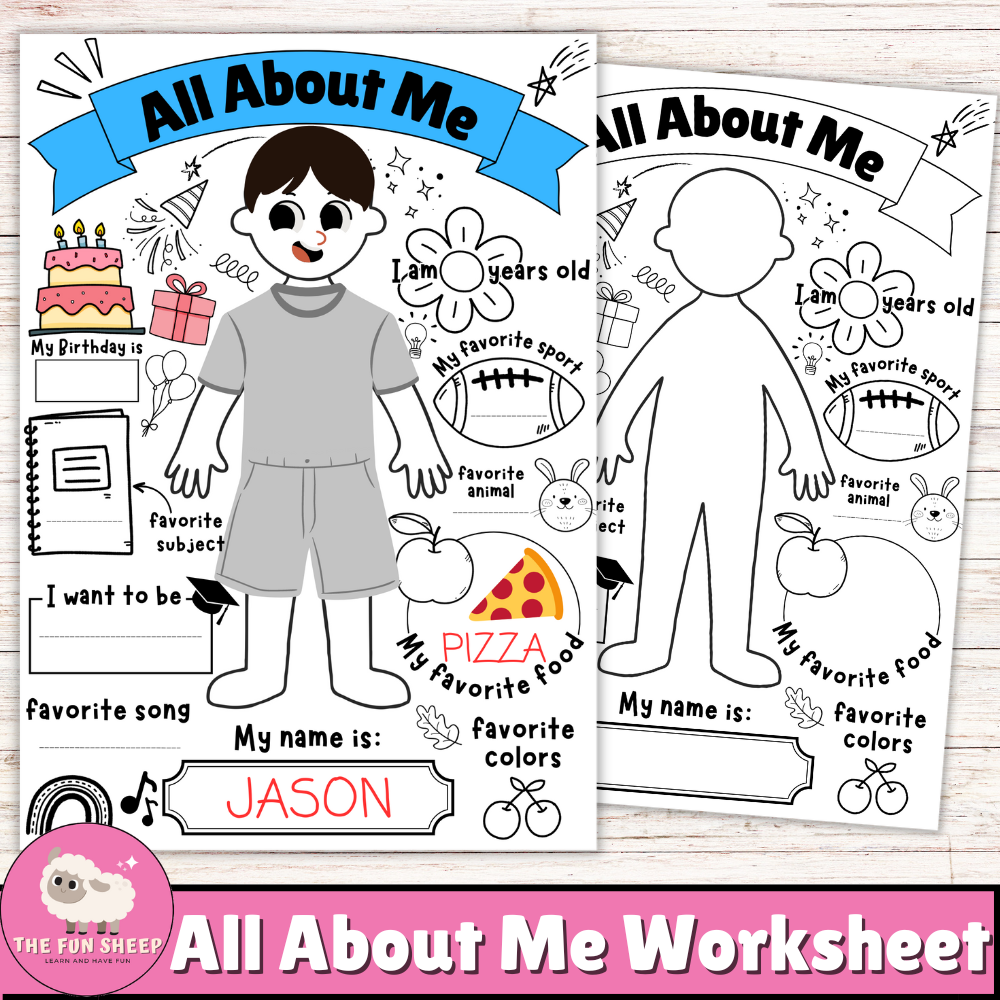 All About Me Worksheet Back To School Get To Know You Activity For