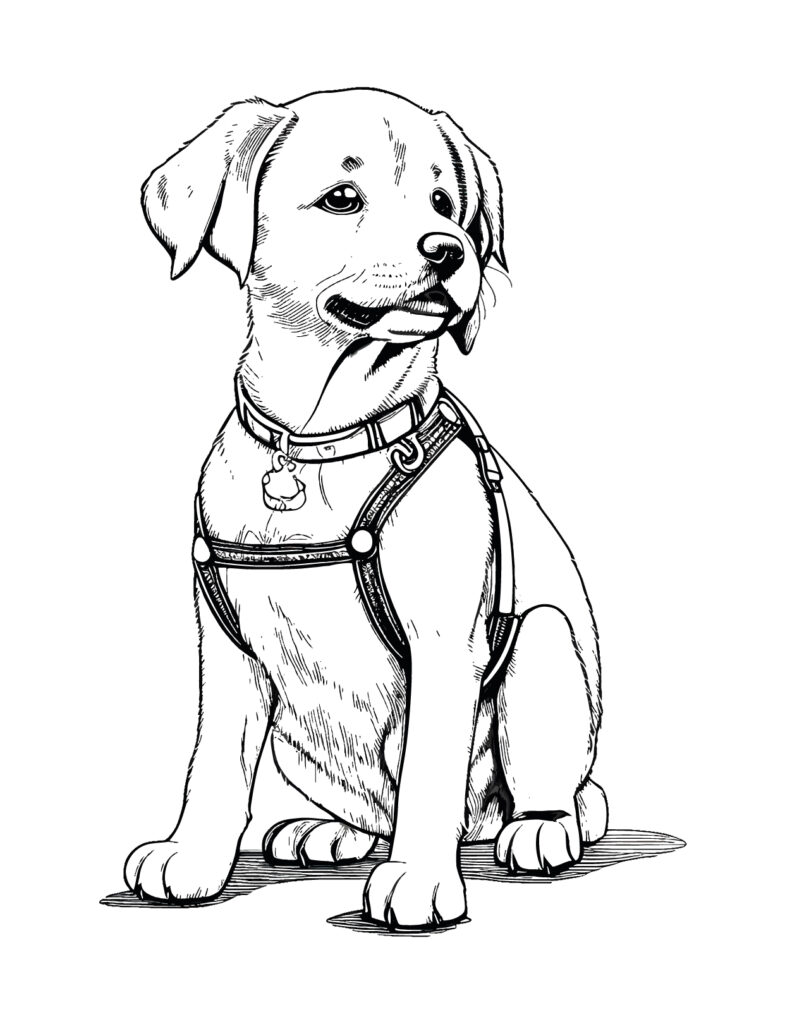 Labrador Puppies Coloring Book Interior for Adult Artists | Made By