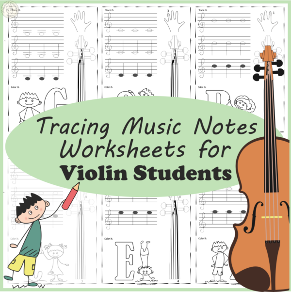 Music Tracing Notes Worksheets for Violin Students Made By Teachers