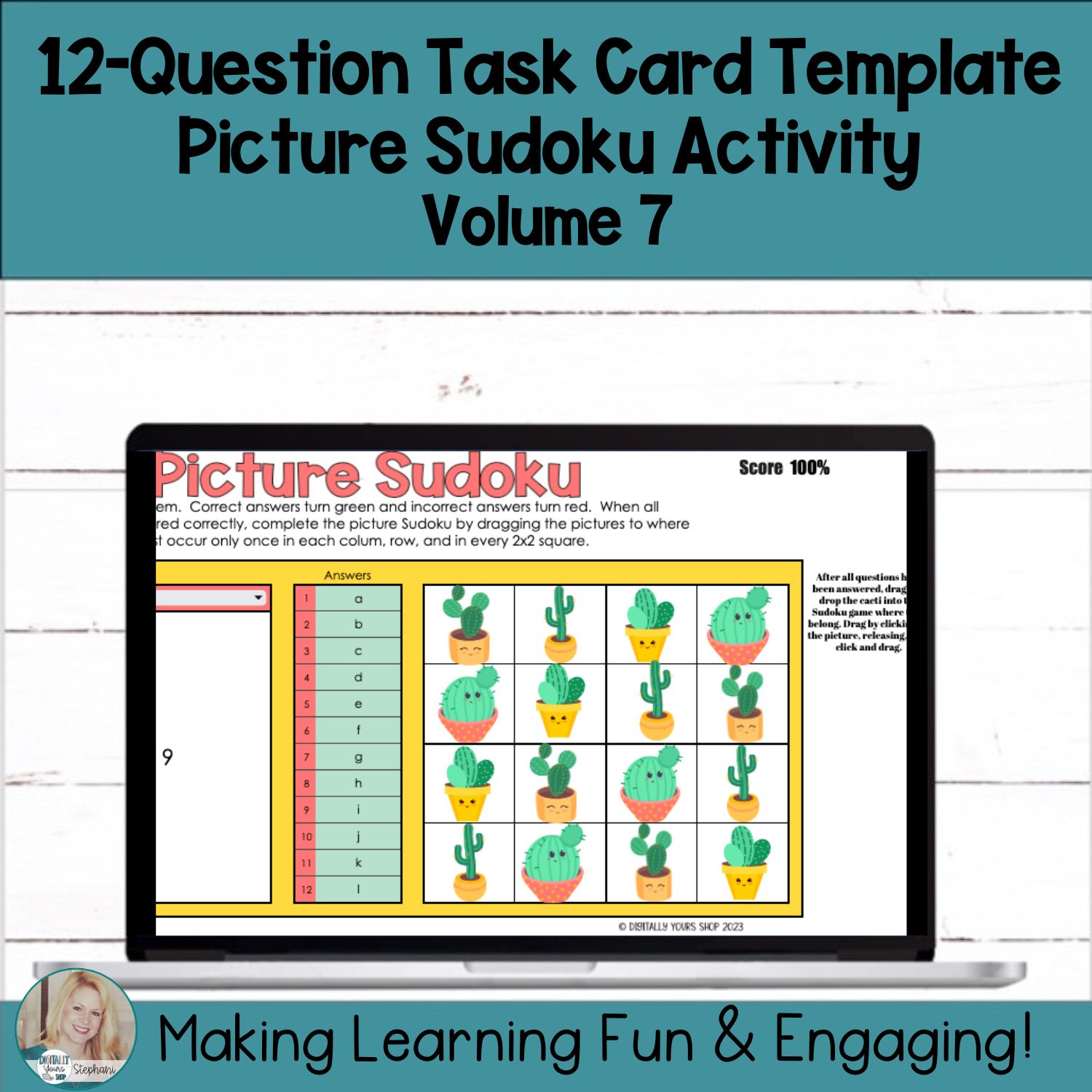 Templates - Self-Checking - Self-Grading - Task Card - Picture Sudoku -  Bundle | Made By Teachers