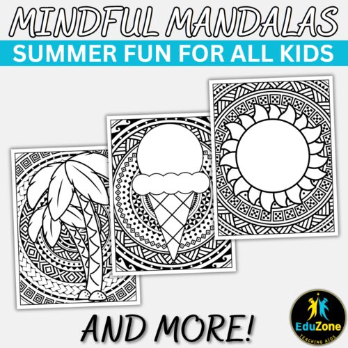Summer Mandala Coloring Bundle: Relaxing &amp; Printable - Summer Fun for ...
