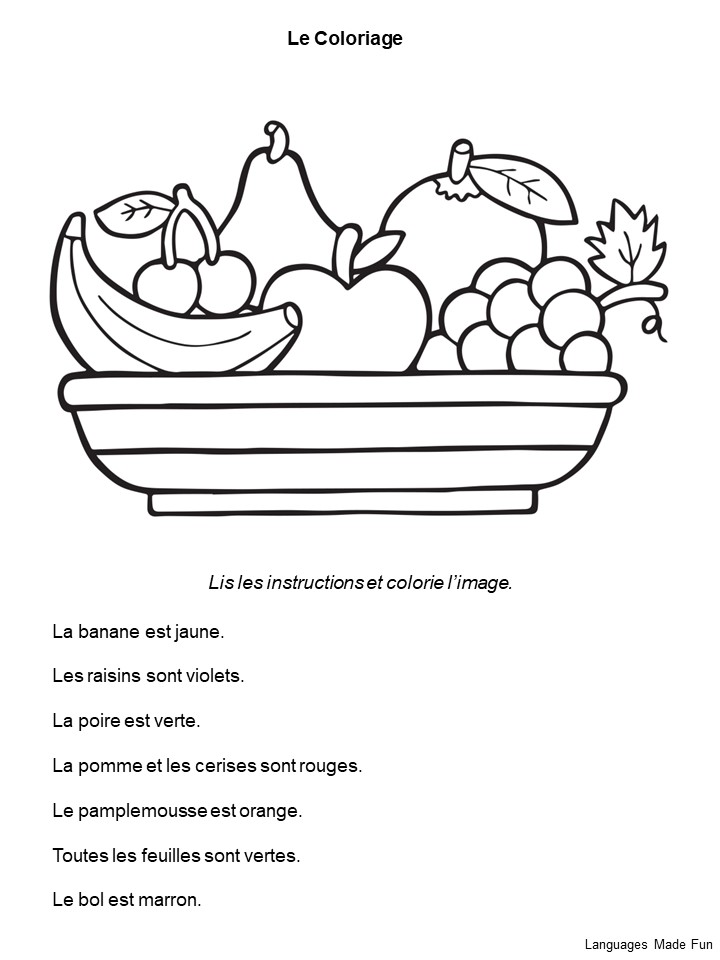 Les Fruits Fruits in French Made By Teachers