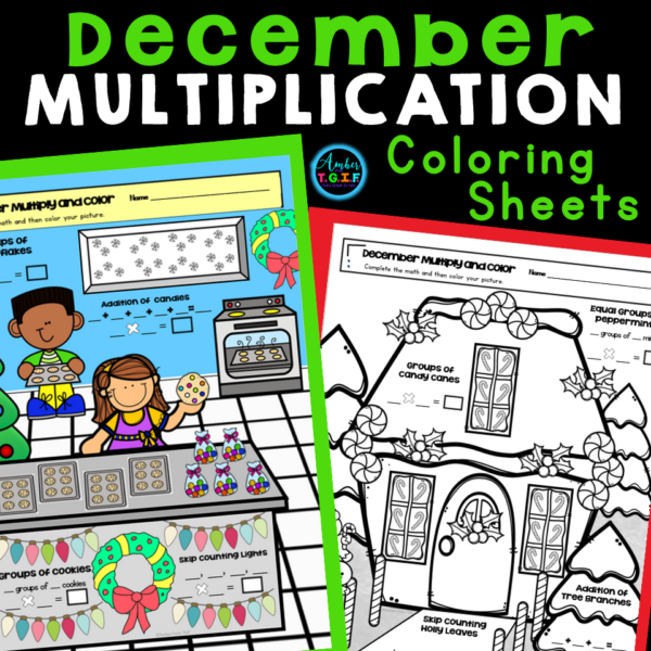 December Math Coloring Pages | Christmas Multiplication Strategies ...