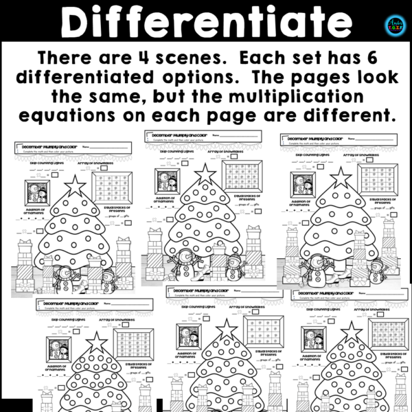 December Math Coloring Pages | Christmas Multiplication Strategies ...