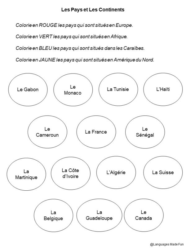 Les Pays Francophones - French Speaking Countries - Made By Teachers