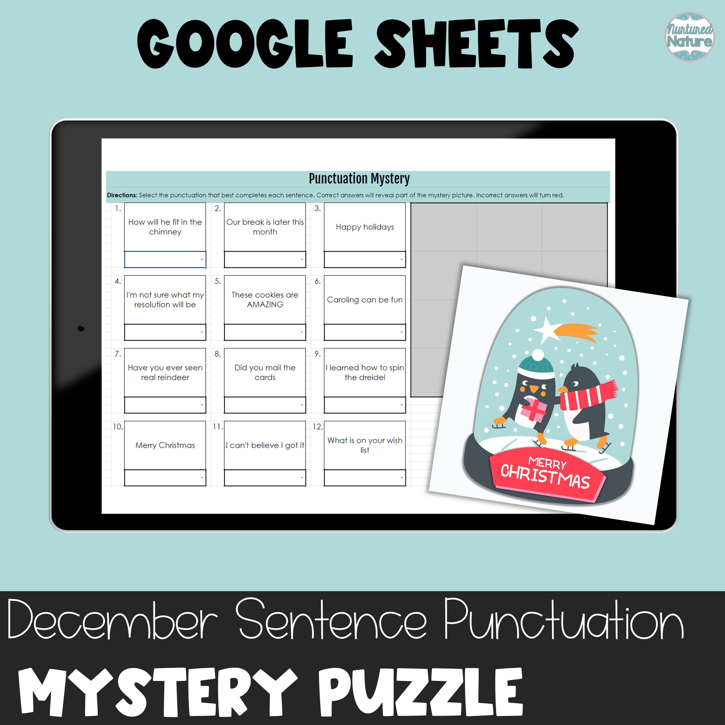 December Sentence Ending Punctuation Digital Pixel Art Mystery Puzzle