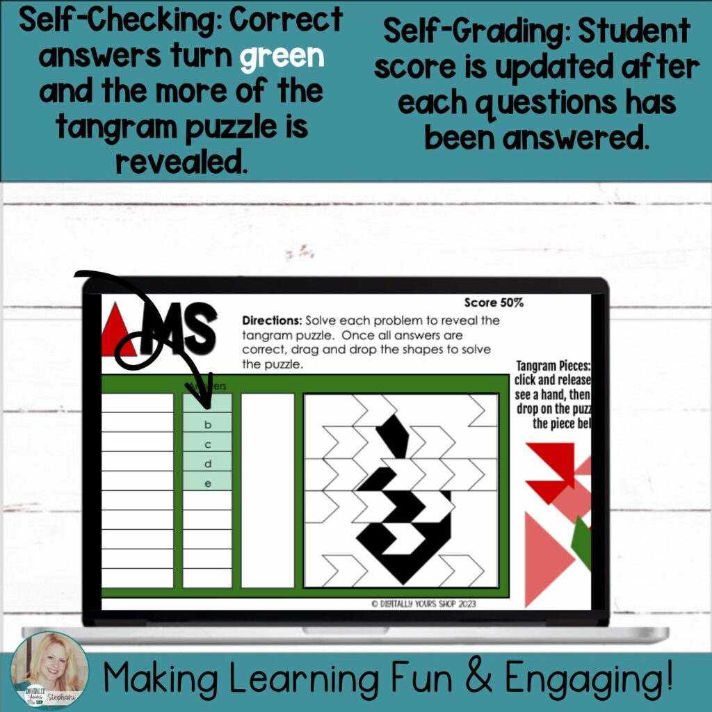 Editable Self-Checking Tangram Template - Digital Activity Vol. 4 Back ...