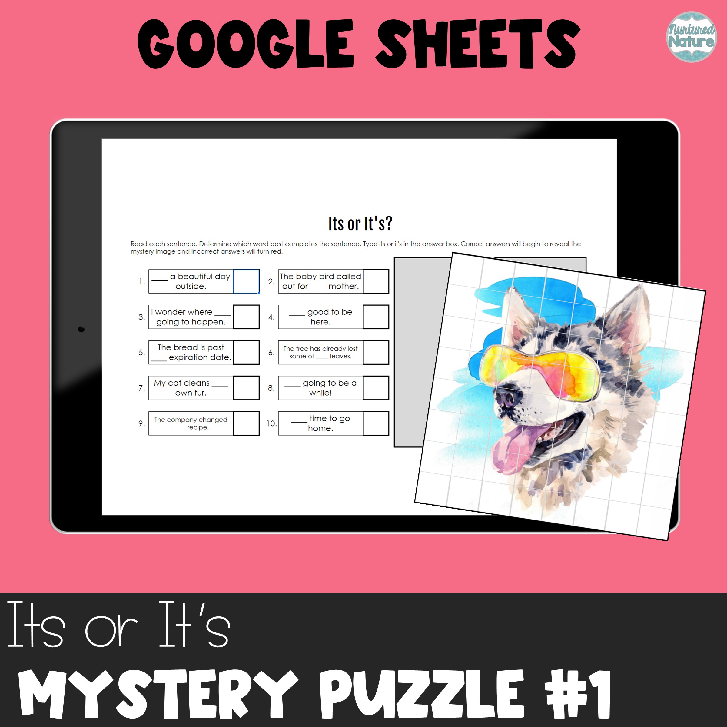 Its or It's Digital Pixel Art Mystery Puzzle 1 - Commonly Confused Homophones