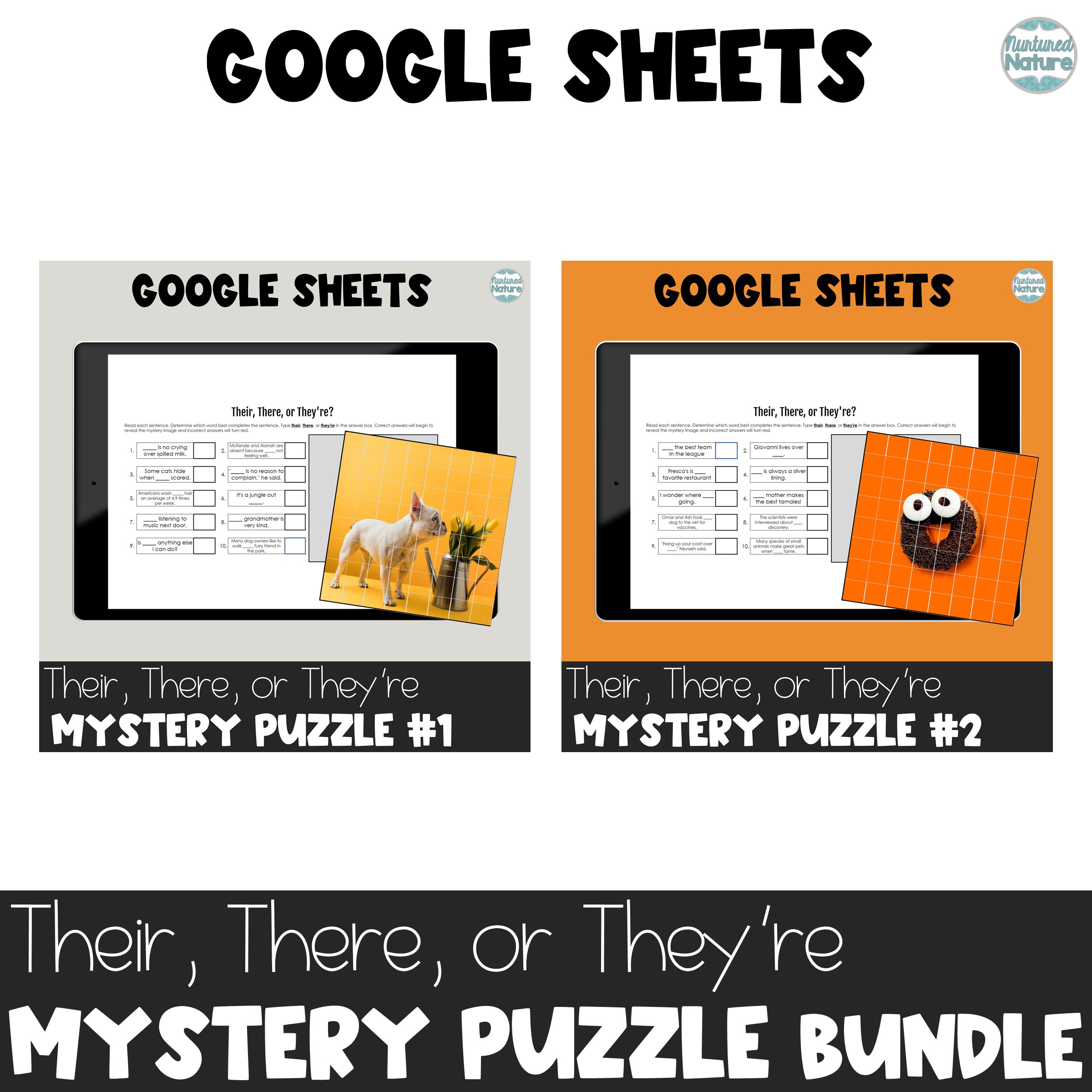Their There They're Pixel Art Puzzle Bundle - Commonly Confused Homophones
