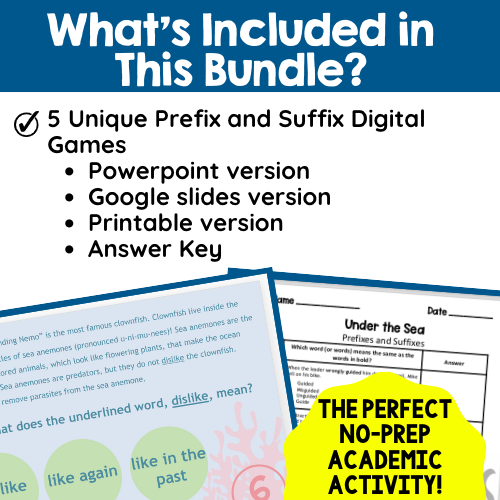 Prefix Suffix Digital Games - 2nd thru 4th Grades - Printable Version ...